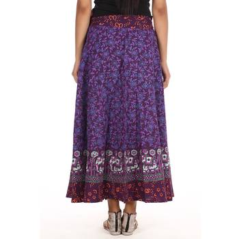 Purple cotton printed wrap around free size skirt 2