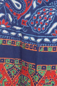 Blue cotton printed wrap around free size skirt