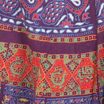 Purple cotton printed wrap around free size skirt 5