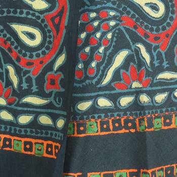 Green cotton printed wrap around free size skirt 5