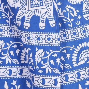 Blue cotton printed wrap around free size skirt 5