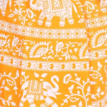 Yellow cotton printed wrap around free size skirt 5