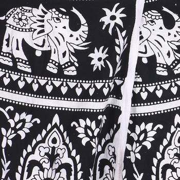 Black cotton printed wrap around free size skirt 5