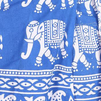 Blue cotton printed wrap around free size skirt 5