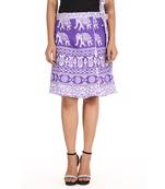 Purple cotton printed wrap around free size skirt