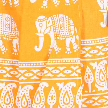 Yellow cotton printed wrap around free size skirt 5