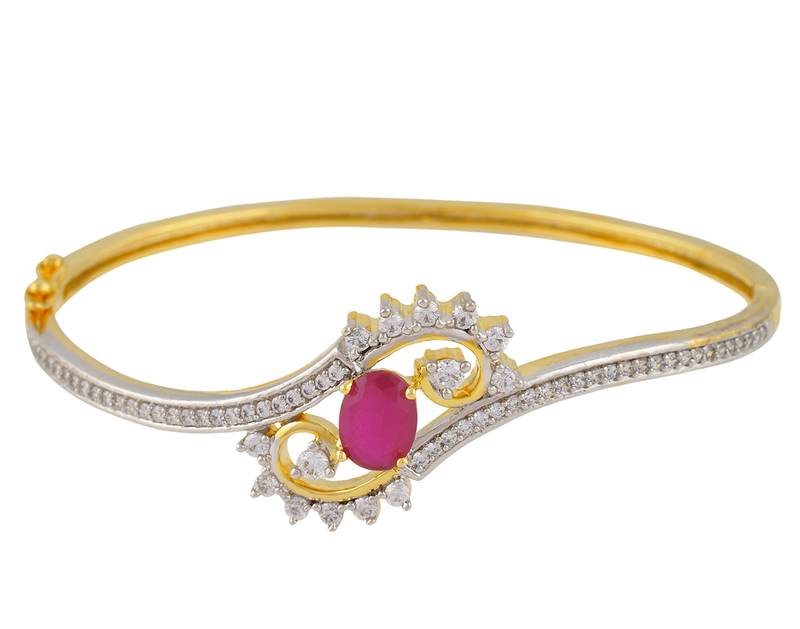 Affinity Jewellers Red Cubic Zirconia Bangles And Bracelets