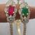 Ad Stone Setted 2 Pics Red Green N White Zerkon Stones Bangles