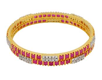 Red Cubic Zirconia Bangles And Bracelets 2