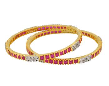 Red Cubic Zirconia Bangles And Bracelets 3