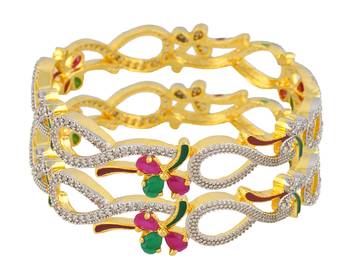 Red Cubic Zirconia Bangles And Bracelets 1