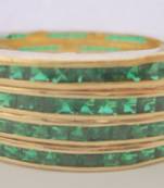 Single Line Stone Setted 4 Pics Green Colour Zerkon Stones Bangles