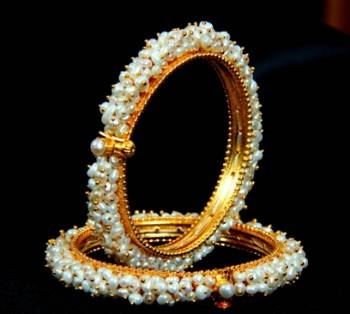 Real Pearls Seed Pearls Bangles From Hyderabad(Sridevi Bangle 4