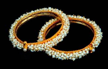 Real Pearls Seed Pearls Bangles From Hyderabad(Sridevi Bangle 5