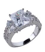 LOVE Collection Emerald Cut 3 Carat Square Solitaire Engagement Ring For Women