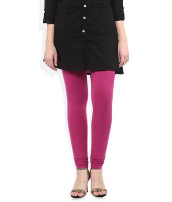 Purple cotton lycra stitched leggings 1