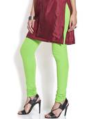 Green cotton lycra stitched leggings