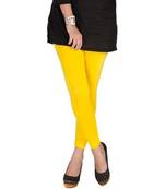 Yellow cotton lycra stitched leggings