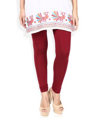 Brown cotton lycra stitched leggings 1