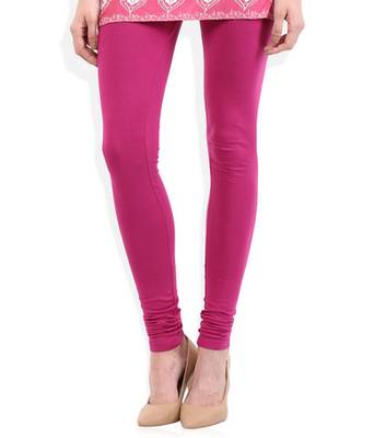 Red cotton lycra stitched leggings 1