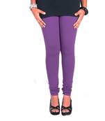 Blue cotton lycra stitched leggings