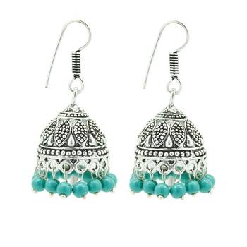 Exciting silver oxidised jhumka 1