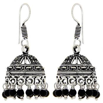 Exciting silver oxidised jhumka 1