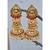 Lakshmi Goddess Double Tier Pearl Jhumkas Studded With Rubbies