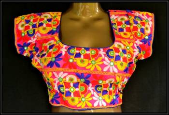 Multicolor cotton embroidered readymade blouse 1