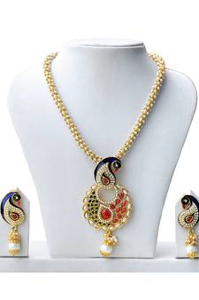 Super-Lite Peacock Design Multicolor Pearl Set