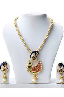 Super-Lite Peacock Design Multicolor Pearl Set