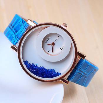 New Exclusive latest Blue colour Leather strap Girl's Wear watch arrival 1