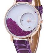 New Exclusive latest Purple colour Leather strap Girl's Wear watch arrival