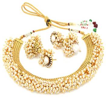 Gold Plated Traditional Pearl beads necklace 2