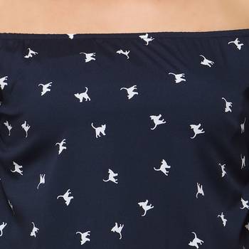 Blue crepe printed stitched top 4