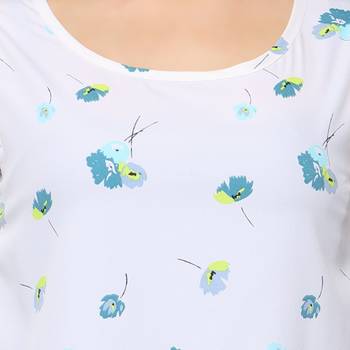 White crepe printed stitched top 3