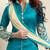 Turquoise bhagalpuri embroidered patiala salwar SUIT DRESS MATERIAL