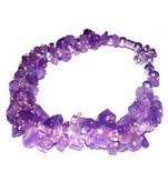 Amethyst uncut stone chip bracelet crown chakra healing gemstone