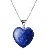 Lapis lazuli heart shaped pendant throat chakra healing crystal gemstone jewellery