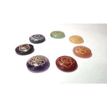 Seven chakra reiki symbol disk set healing crystal gemstone 1