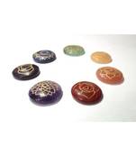 Seven chakra reiki symbol disk set healing crystal gemstone
