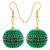 Handmade Paper Quilling Green Ball Jhumki