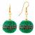 Handmade Paper Quilling Green Ball Jhumki