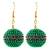 Handmade Paper Quilling Green Ball Jhumki