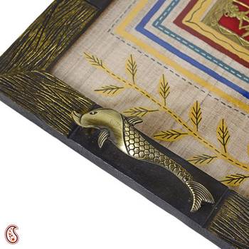 Hand Painted Wooden Tray With Dhokra Work 2