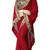 red printed georgette saree with blouse