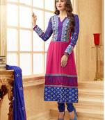 Karishma Kapoor Pink and Blue Colour Georgette Anarkali Salwar Kameez By fabfiza