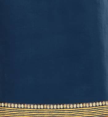 Blue Chanderi Embroidered Straight Suit Dress Material 3
