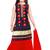 Navy embroidery and print dupion with netted fabric mastani dress kids girls