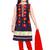 Navy embroidery and print dupion with netted fabric mastani dress kids girls